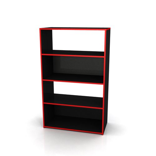Biblioteca Gamer Con Estantes  75 Cm X 36 Cm X 120 Cm Negro/Rojo