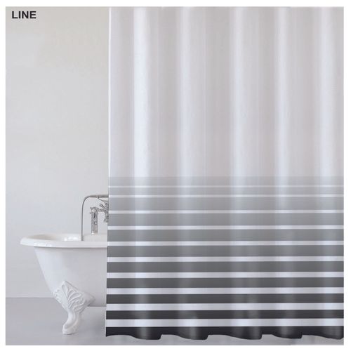 Cortina Baño Estampada Line 180x180 Cm Aldeana Home
