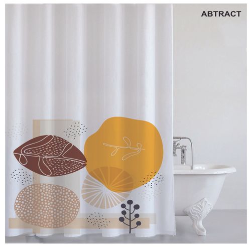 Cortina Baño Estampada Abtracto 180x180 Cm Hilandería Aldeana