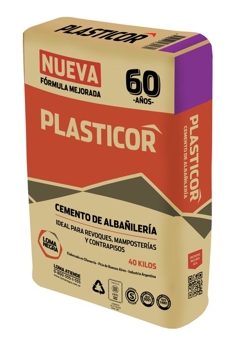 Cemento Albañil Plasticor 40Kg