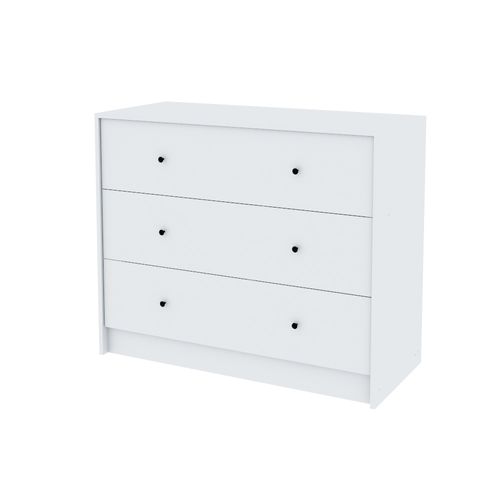Cómoda 3 Cajones 100x43x83Cm Blanco Centro Libe Estant
