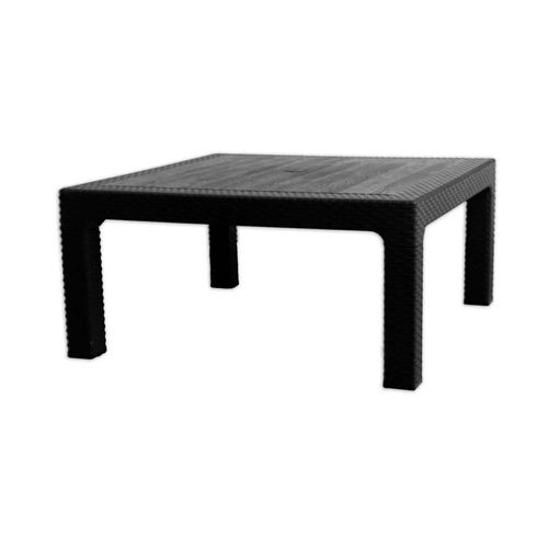 Mesa Ratona Plastic Rattan Negro 90X90 Cm Quality