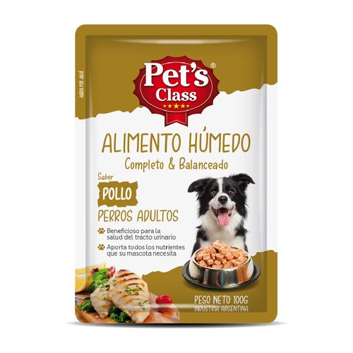 Pouch Pet's Class Perro Adulto Sabor Pollo x100 Grs