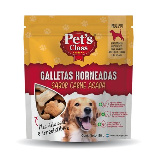 Galletitas Para Perro Pet's Class Sabor Carne Asada x50 Gr