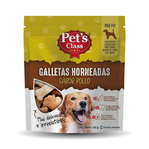 Galletitas Para Perro Pet's Class Sabor Pollo x50 Gr