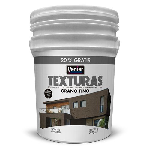 Revestimiento Texturado Grano Fino Corteza 30 Kg Venier