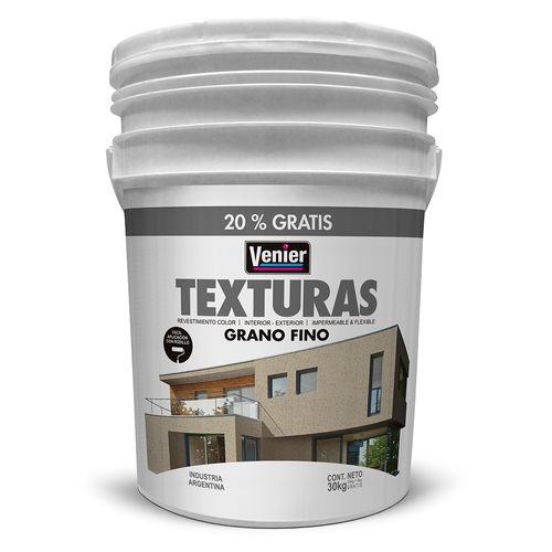 Revestimiento Texturado Grano Fino Greige 30 Kg Venier