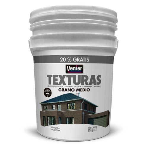 Revestimiento Texturado Grano Medio Corteza 30 Kg Venier