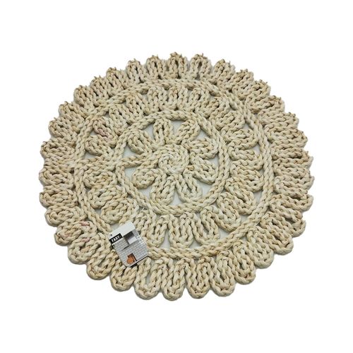 Individual Yute Blanco Flor Chica 38 Cm Fary Home