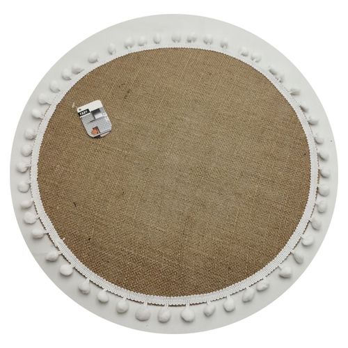 Individual Rústico Con Pompon Blanco 38 Cm Fary Home