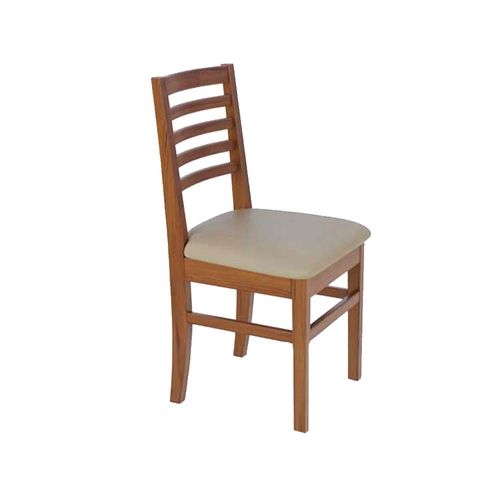 Silla 98X45X42Cm Madera Maciza Castaño/Beige Pacífico Inmacol