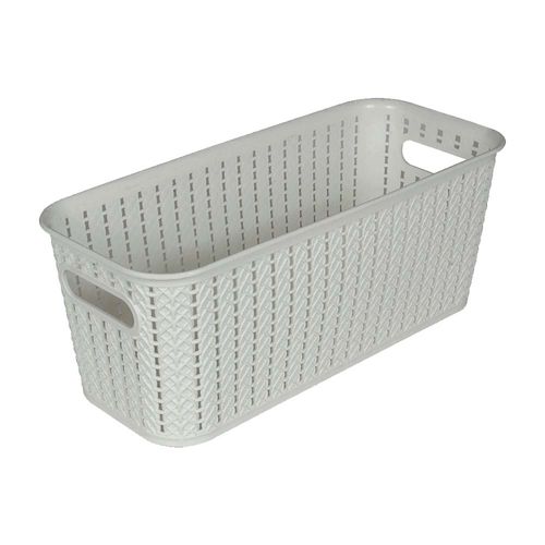 caja organizadora rattan blanca 5.5lts