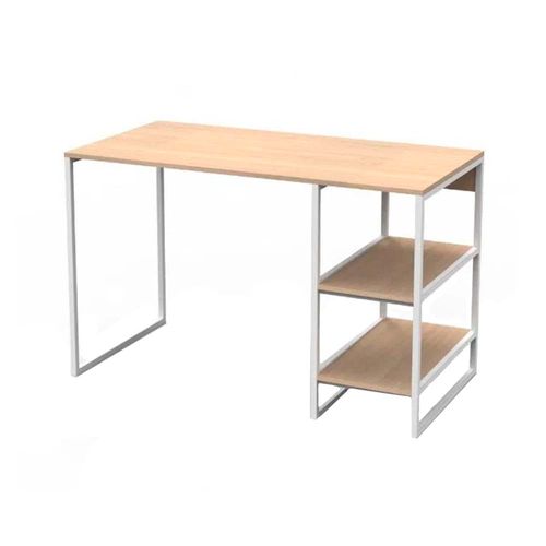 Escritorio Caño 2 Repisas 120X60X75 Cm Roble/Blanco Dielfe
