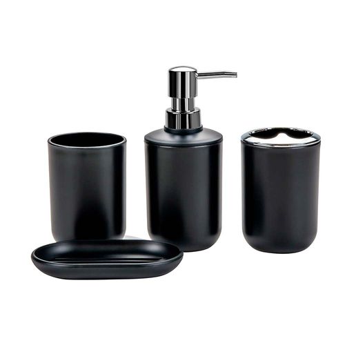 set x4 accesorios baño negro