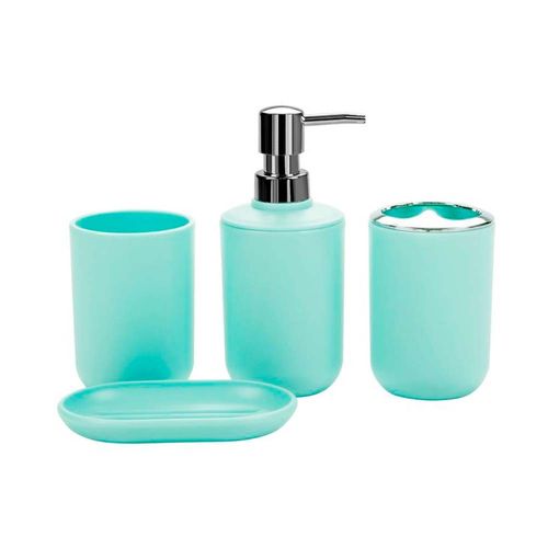 set x4 accesorios baño verde menta