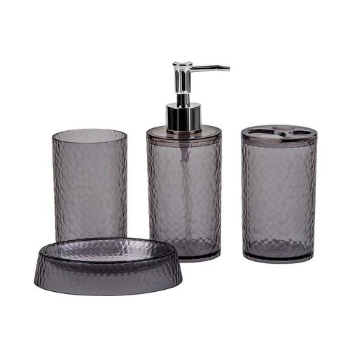 Set X4 Accesorios Baño Gris Relieve Suka