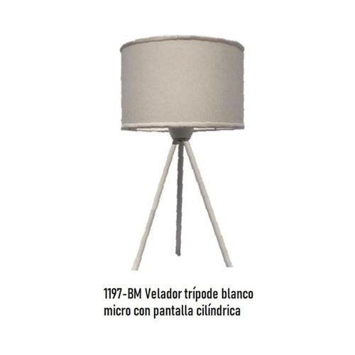 Velador Tripode Con Pantalla 1 Luz E27 Crudo Iluminacion Jc