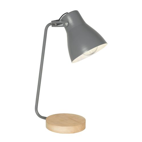 Lampara Escritorio Patik 1 Luz E27 Blanco Madera Don Bell