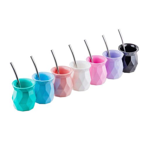 Mate Plástico Prisma Bombilla Acero Inoxidable Marwal