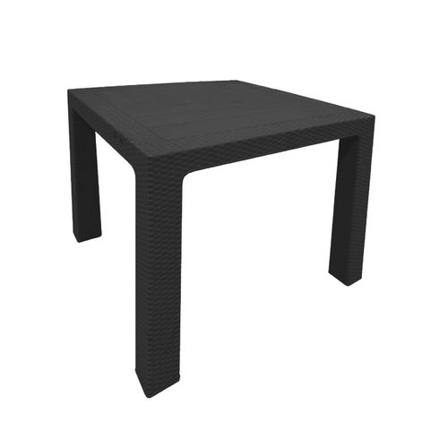 Mesa Plástica Rattan Negro 80X80 Cm Plásticos Poo