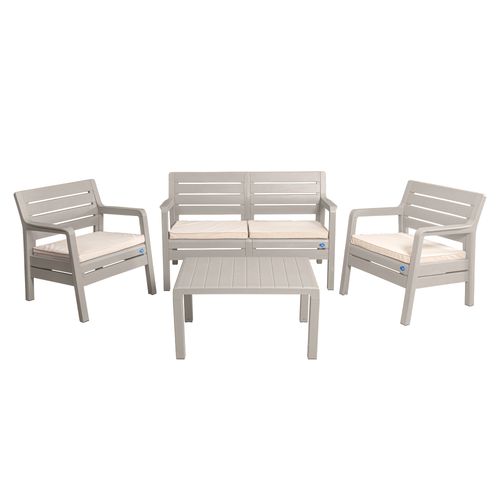 Set Living Plástico París Dakar 4 Personas Gris Voss2000