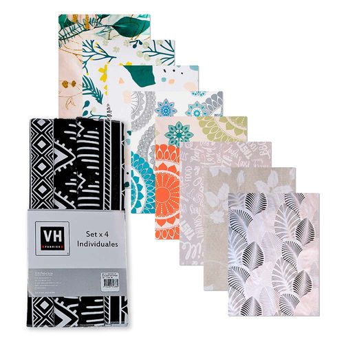 Set X4 Individuales Ecocuero Varios Estampados VH Frabrics
