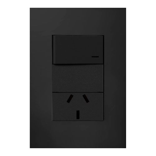 Linea Armada Platinum 1 Interruptor + 1 Toma 10A Negro Jeluz