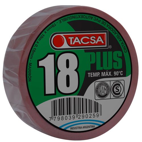 Cinta Aisladora Pvc Marrón 18 Plus X 10 M Tacsa