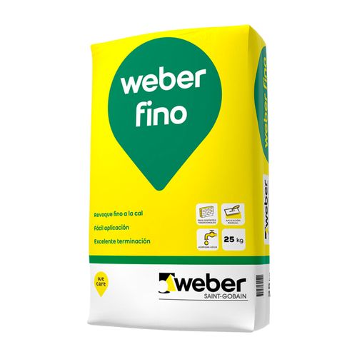 Revoque Interior Fino A La Cal 25 Kg Weber