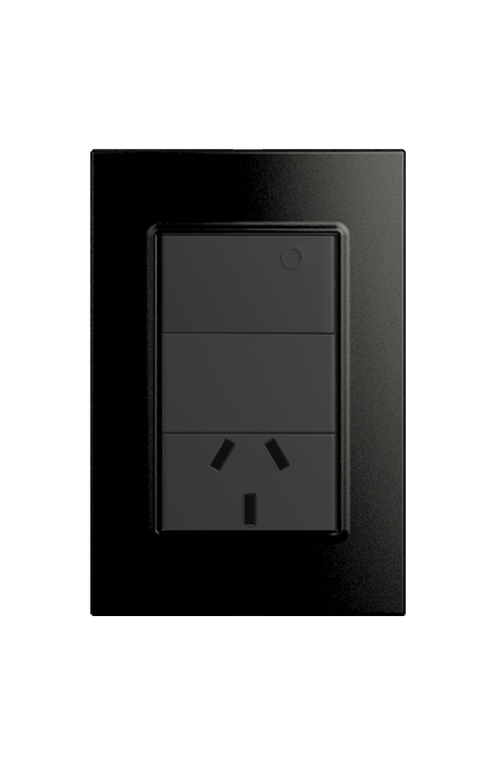 Linea Armada Quadra Negro 1 Interruptor + 1 Toma 10 A Teclastar
