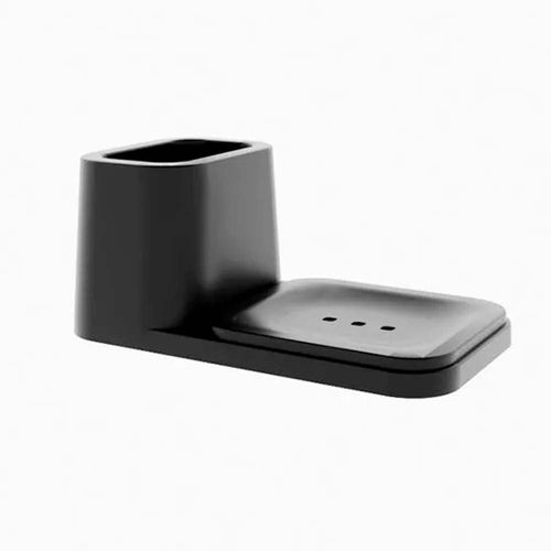 Jabonera Con Organizador Plástico Negro Buply