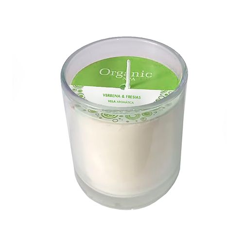 Vela Basic Vidrio Verbena Y Fresias Organic Spa