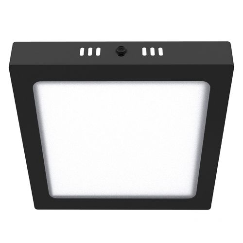 Plafón LED Cuadrado 12 W Negro Macroled