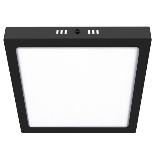 Plafón LED Cuadrado 18 W Negro Macroled