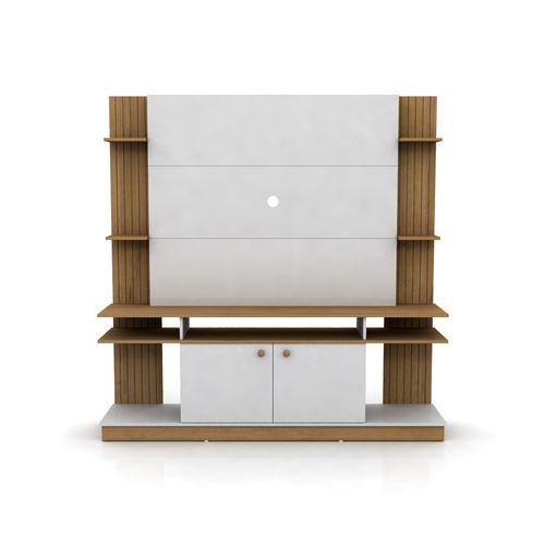 Centro de Entretenimiento 2 Puertas 180X40X180Cm Roble Miel/Blanco Muebles Gacela