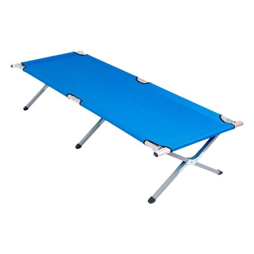 Catre Camping Caño Aluminio Azul Alpes