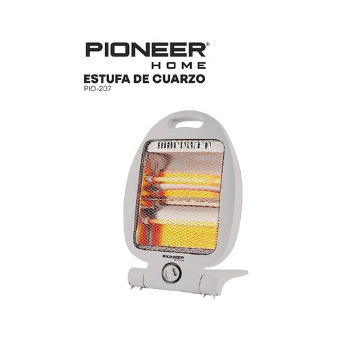 Estufa Cuarzo 2 Velas 800W Pioneer