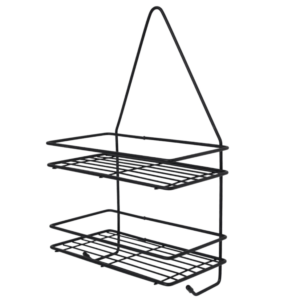Organizador 2 Estantes 44X40X15 Cm Metal Negro Eurotecno