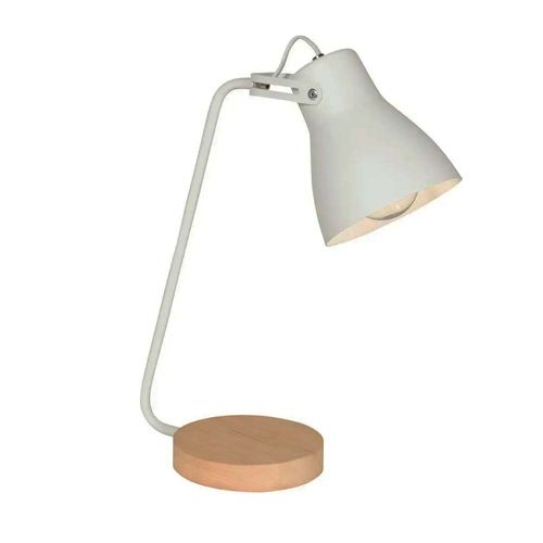 Lampara Escritorio Patik 1 Luz E27 Gris Madera Don Bell