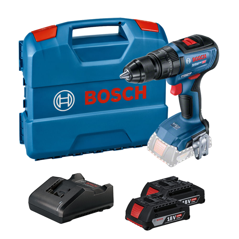 Taladro Atornillador Percutor 18V 13 Mm + 2 Baterías + Maletín GSB 18V-50 Bosch