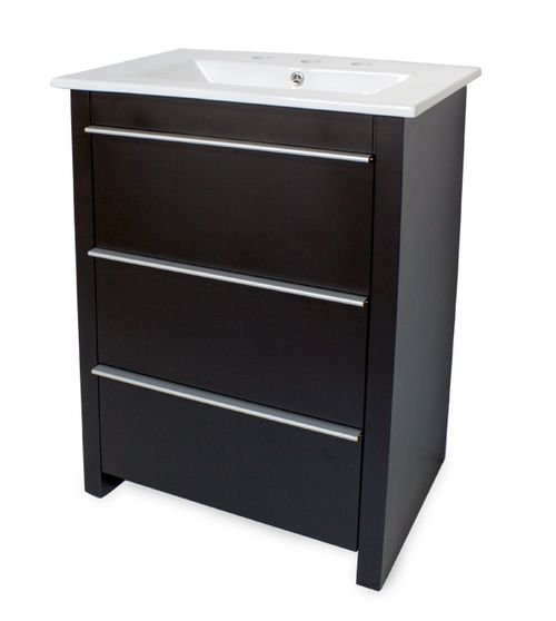 Vanitory 3 Agujeros Mesa Loza Alux Wengue 61 Cm ABC Muebles