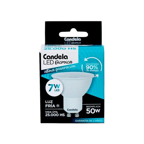 Led Dicroica Gu10 7W Fría Candela