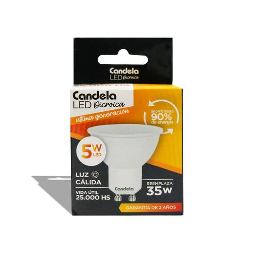 Led Dicroica Gu10 5W Cálida Candela