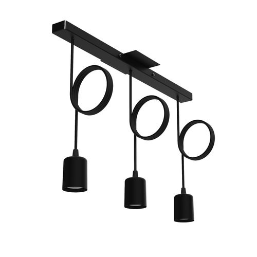 Colgante Bell Con Regleta 3L E27 Negro Spotsline