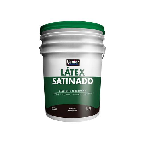 Latex Interior Y Exterior Satinado Blanco 20 L Venier