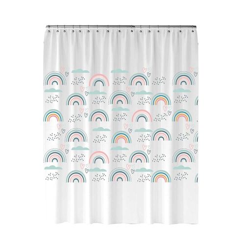 Cortina De Baño Estampada Arcoiris Aldeana Home