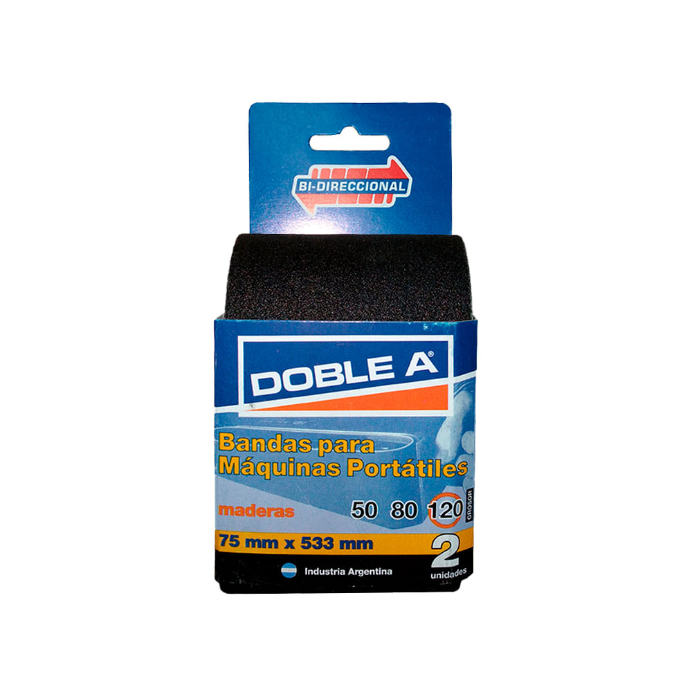 Lijas de Banda 75x533 Mm #50-80-120 2 Un Doble A