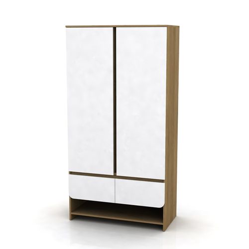 Placard 2 Puertas 50x90x180Cm Blanco/Roble Miel Muebles Gacela