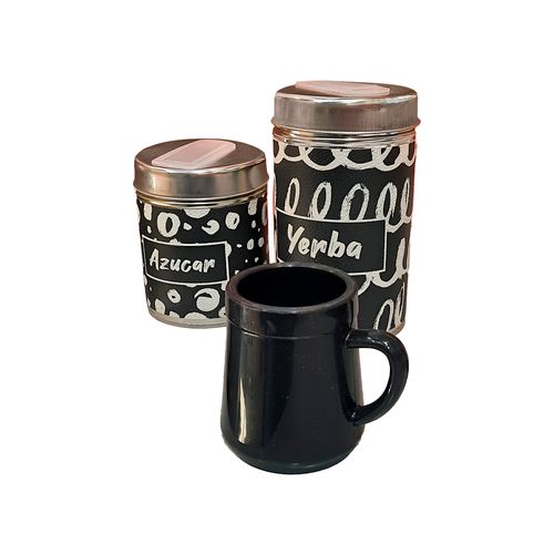 Set 2 Latas + Mate En Caja Regalo Diseño Marwal