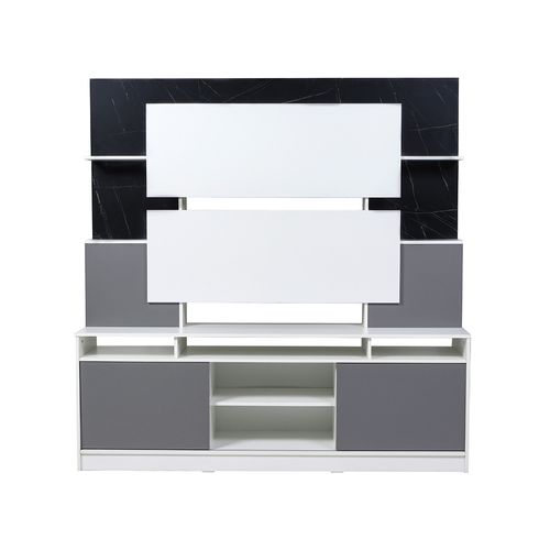 Centro de Entretenimiento 180X45.5X184.7Cm Melamina Pietra/Gris Ricchezze
